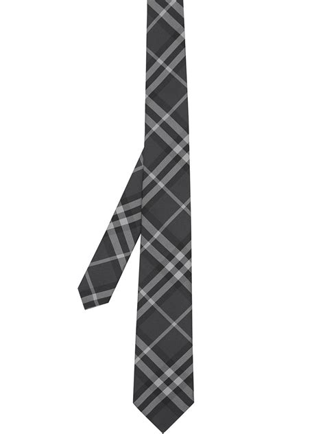 burberry classic cut check silk tie|Classic Cut Vintage Check Silk Tie in Charcoal .